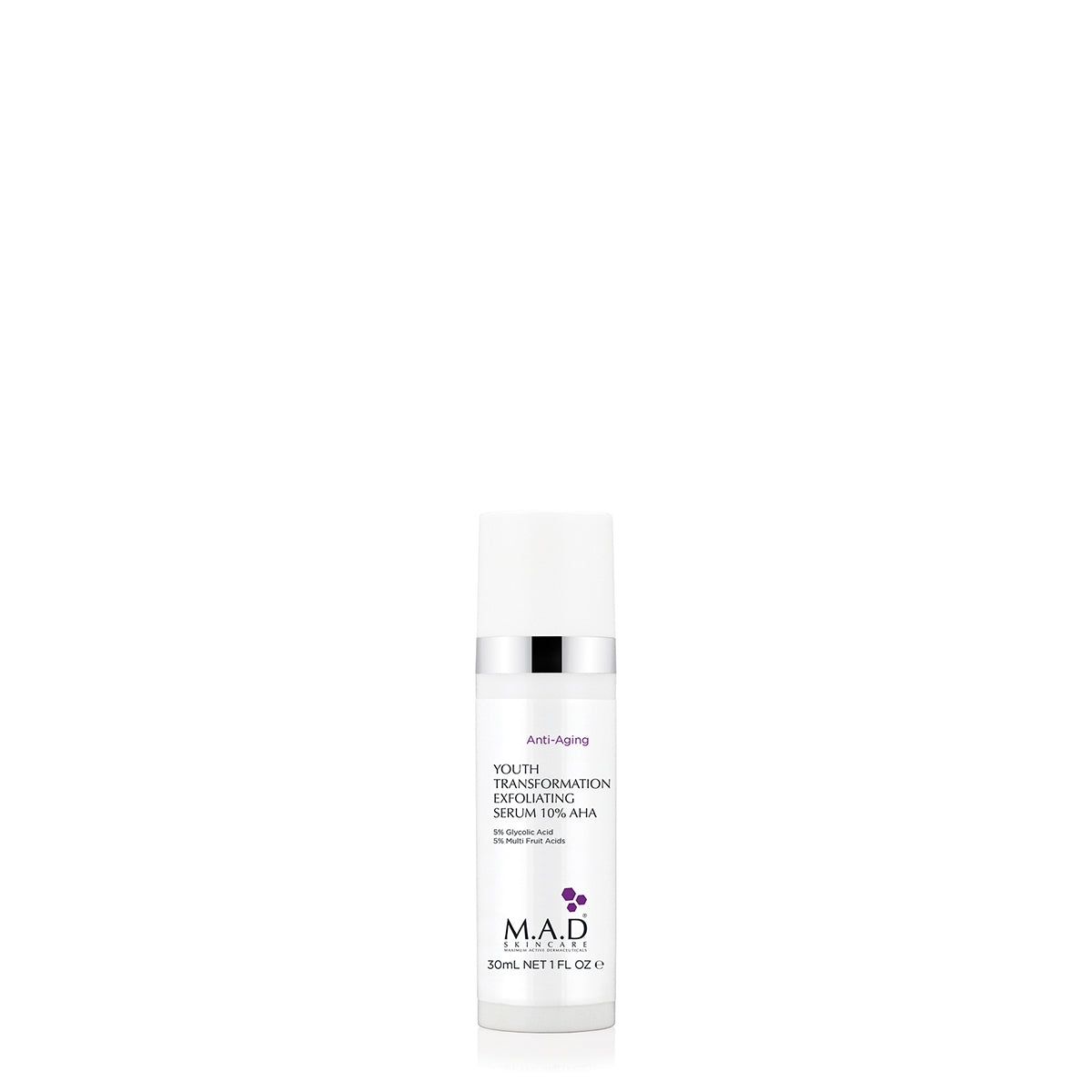 Youth Transformation Exfoliating Serum 10% AHA 5% Glycolic Acid 5% Multi Fruit Acid